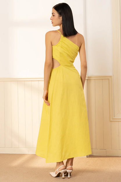 Yumi Kim - Romy linen dress in Chartreuse