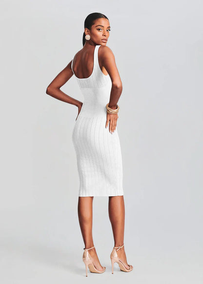 Retrofete - Laney knit dress in White & Gold