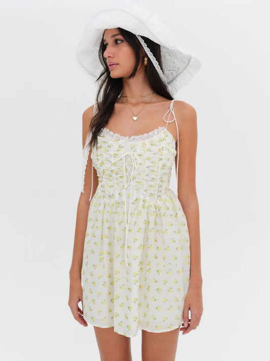 For love & lemons - Kiela mini dress in yellow