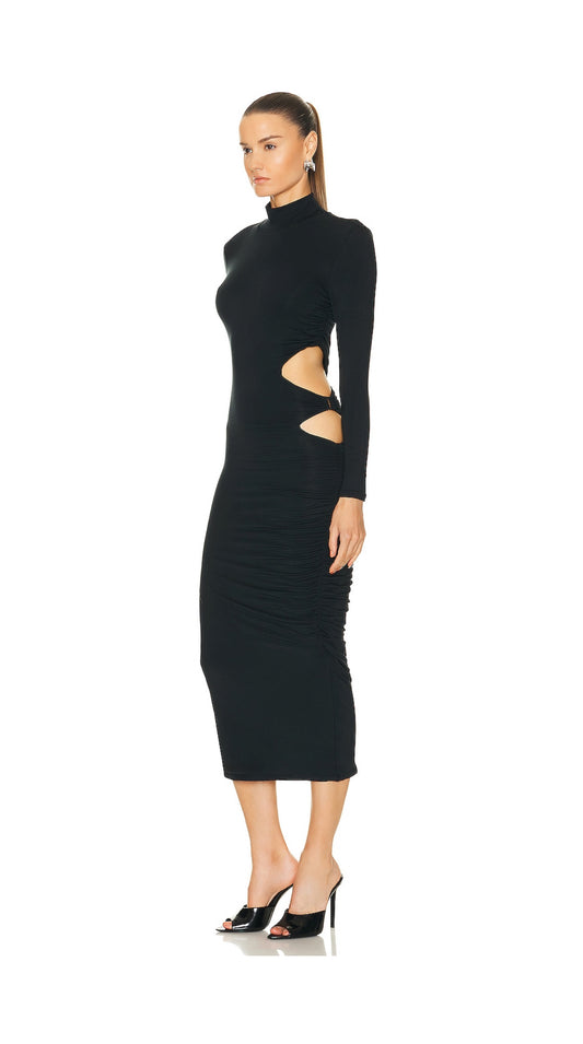 SER.O.YA - Chroma midi dress in black