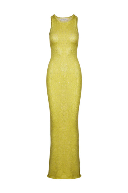 Asta resort - Natalia maxi dress in Chartreuse Sequin