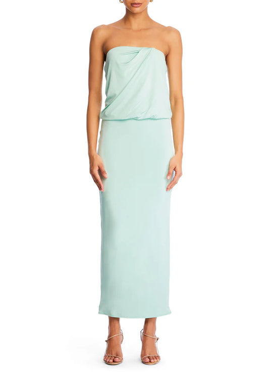 SER.O.YA - Maia strapless maxi dress in Sea foam