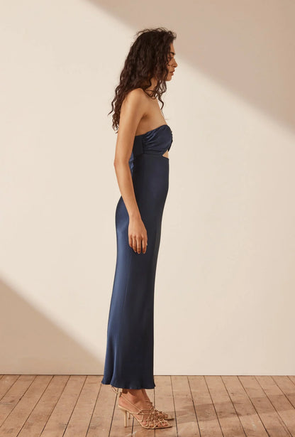 Shona Joy - Arienzo strapless midi dress in Midnight