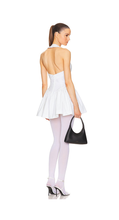 Helsa - Halter mini dress in White