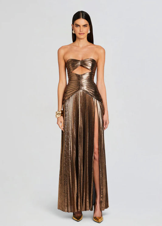 Retrofete - Mallory maxi dress in Metallic Bronze