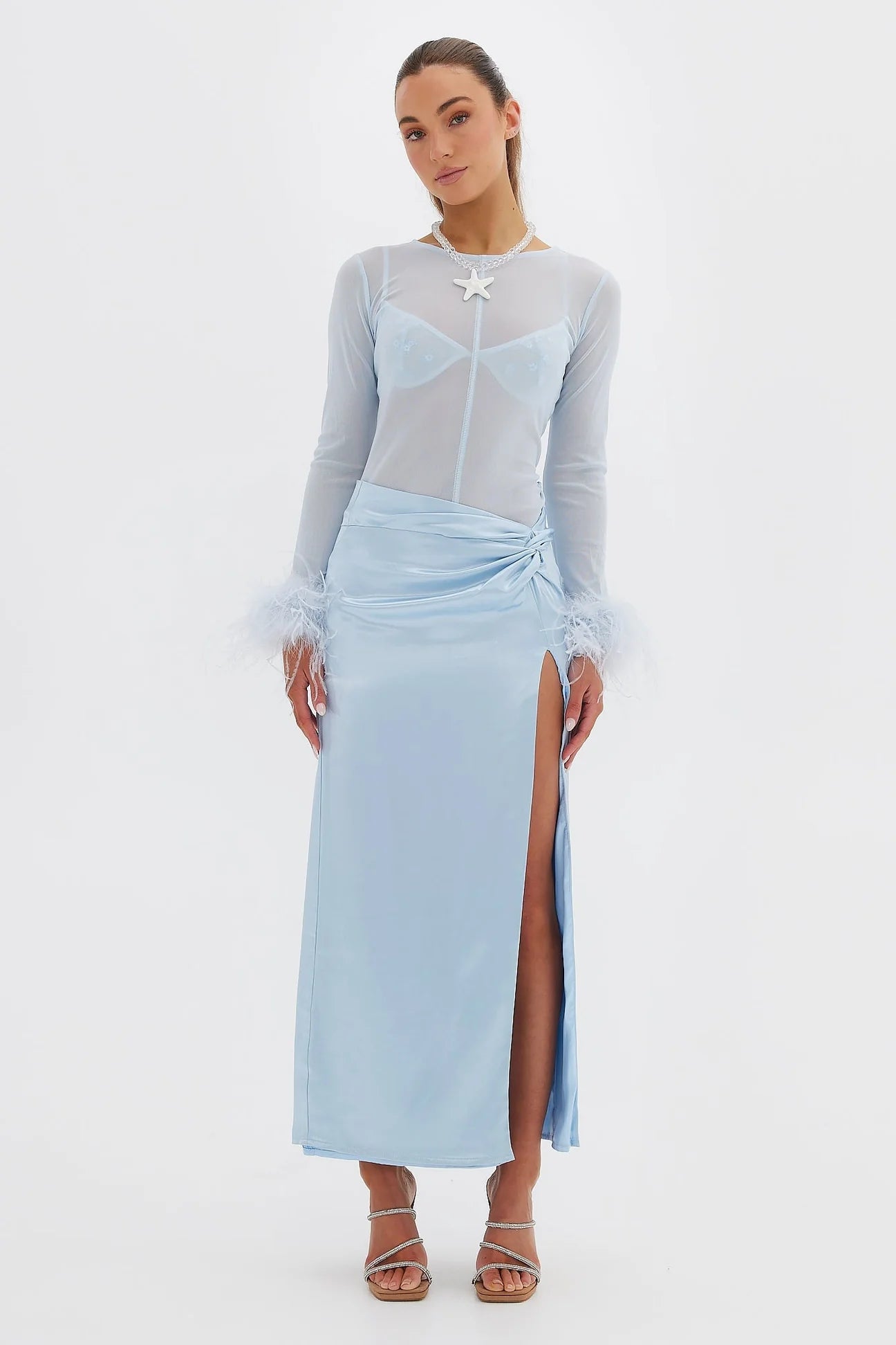 Bübish Luxe - Silk skirt in Baby Blue