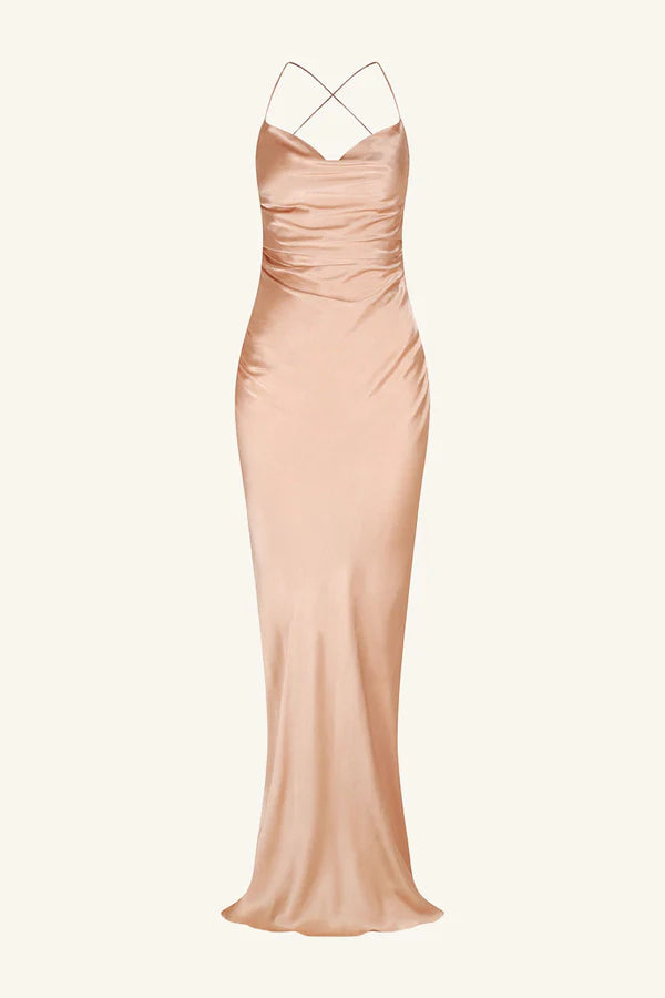 Shona Joy - Lace back maxi dress in Desert Rose