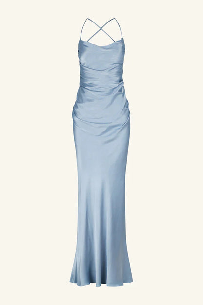 Shona Joy - Lace back maxi dress in Powder Blue