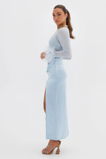 Bübish Luxe - Silk skirt in Baby Blue