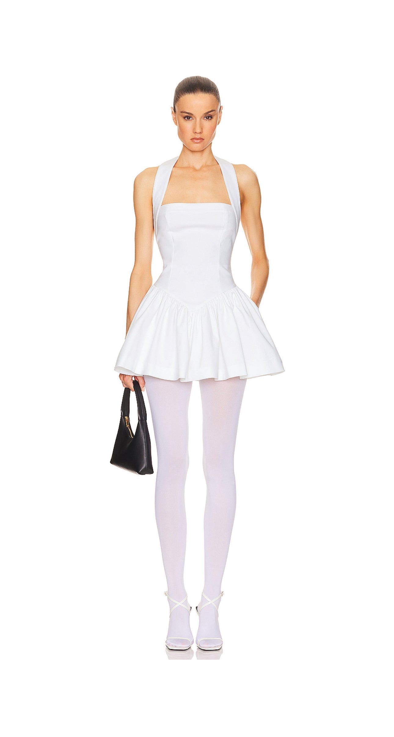 Helsa - Halter mini dress in White