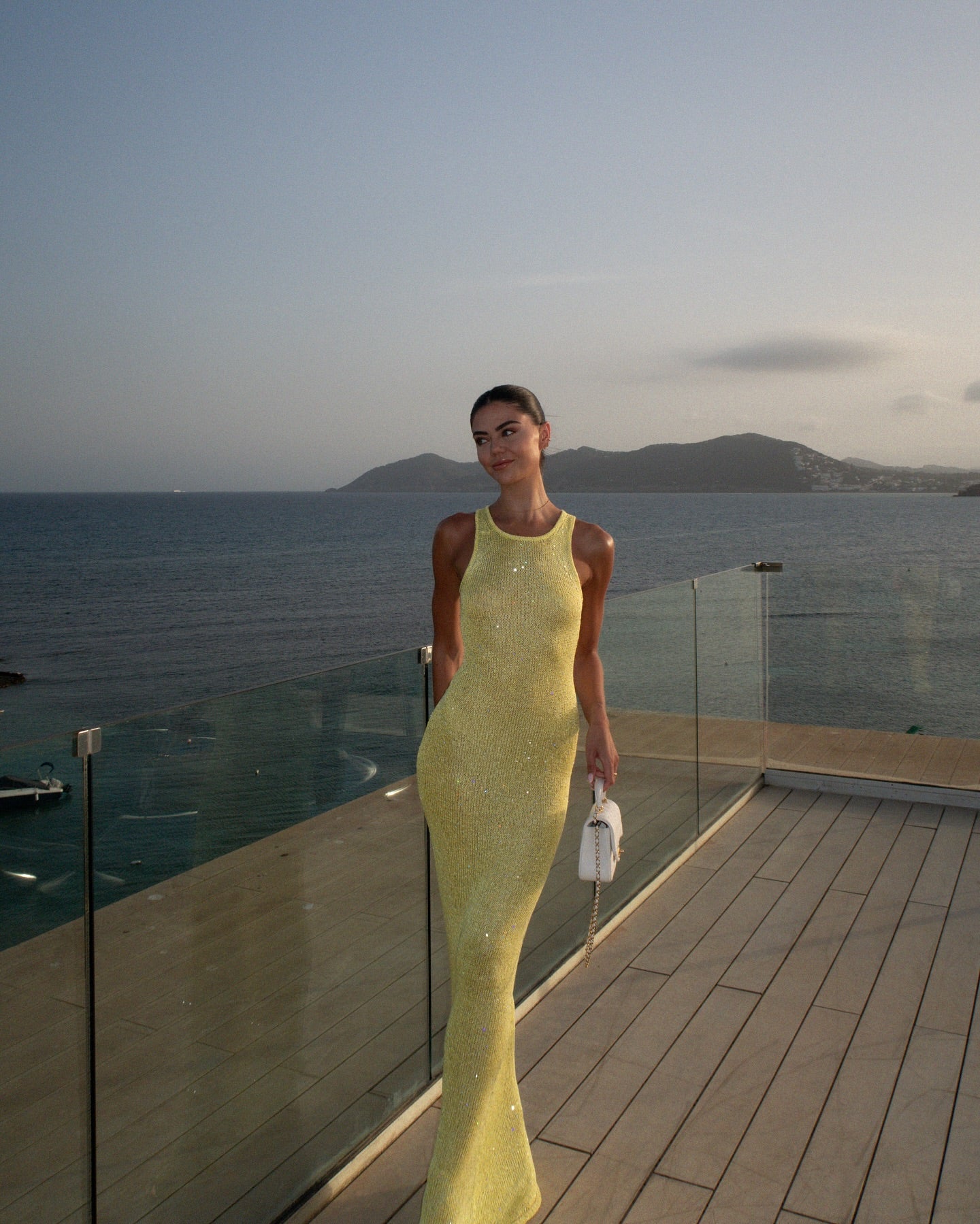 Asta resort - Natalia maxi dress in Chartreuse Sequin