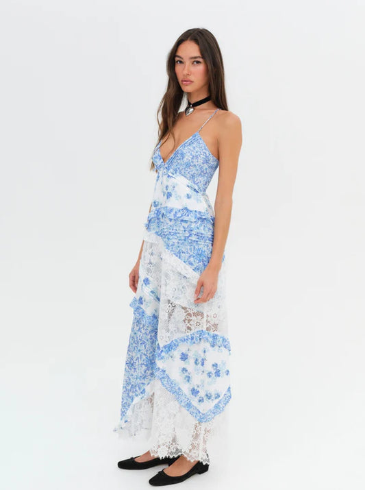 For love & lemons - Rosalyn maxi dress in Blue