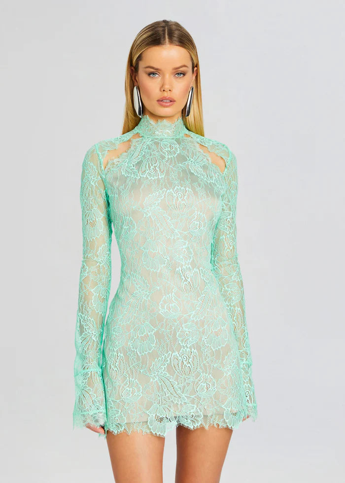 Retrofete - Gilana lace long sleeve mini dress