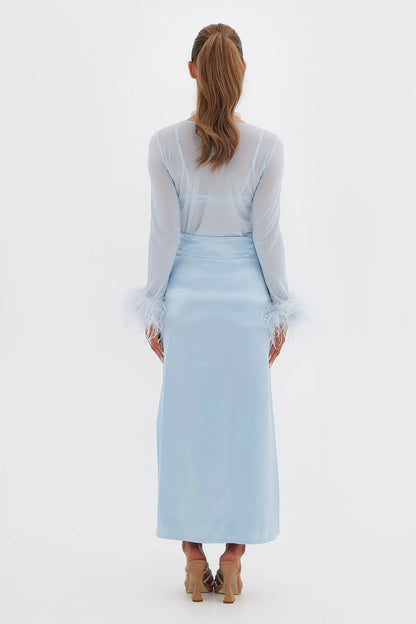 Bübish Luxe - Silk skirt in Baby Blue