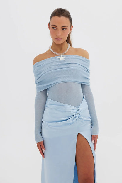 Bübish Luxe - Silk skirt in Baby Blue