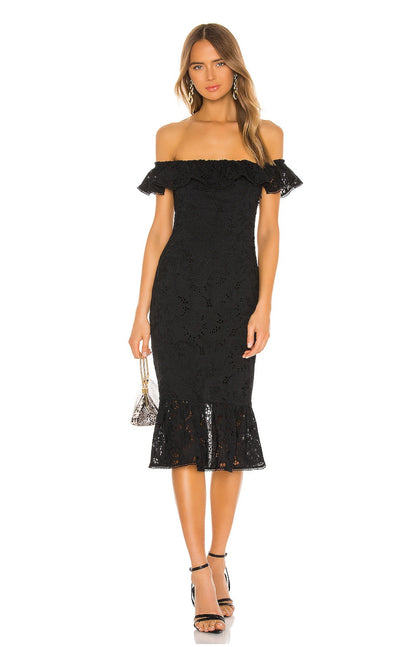 Camila Coelho - Off the shoulder midi dress in Black