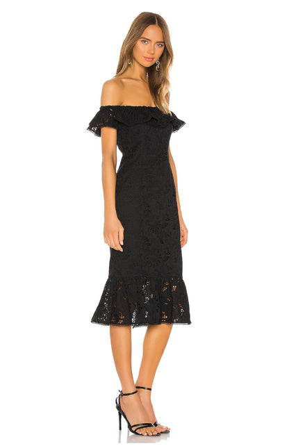 Camila Coelho - Off the shoulder midi dress in Black