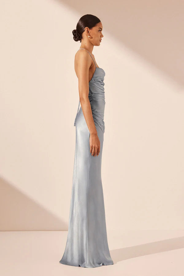 Shona Joy - Lace back maxi dress in Powder Blue