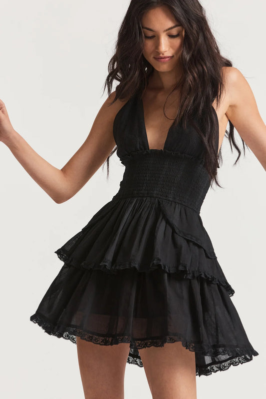 LoveShackFancy - Deanna halter mini dress