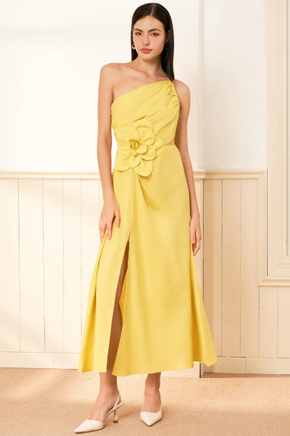 Yumi Kim - Romy linen dress in Chartreuse