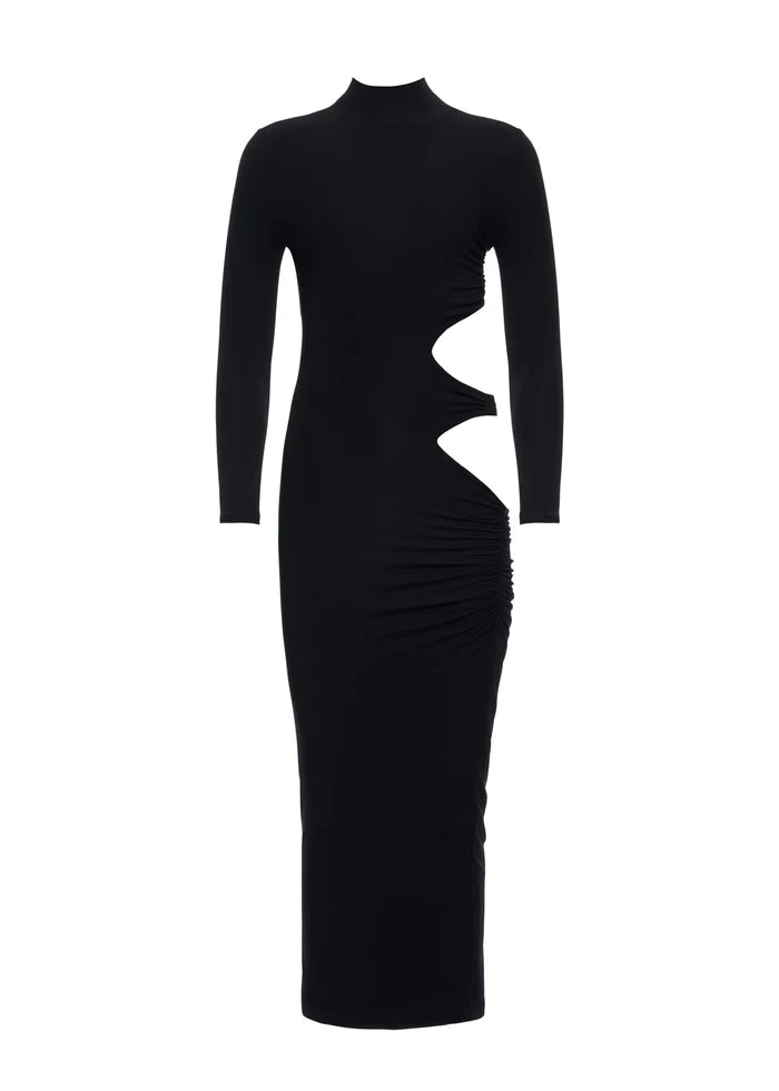 SER.O.YA - Chroma midi dress in black