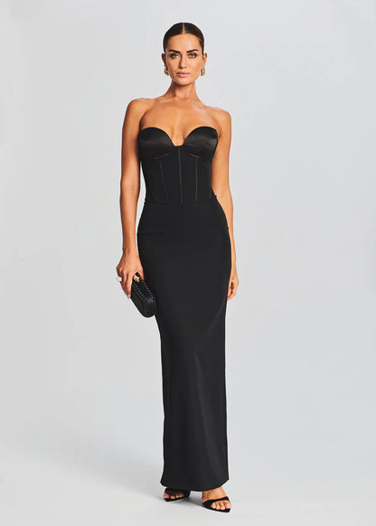 Retrofete - Luna strapless maxi dress in Black